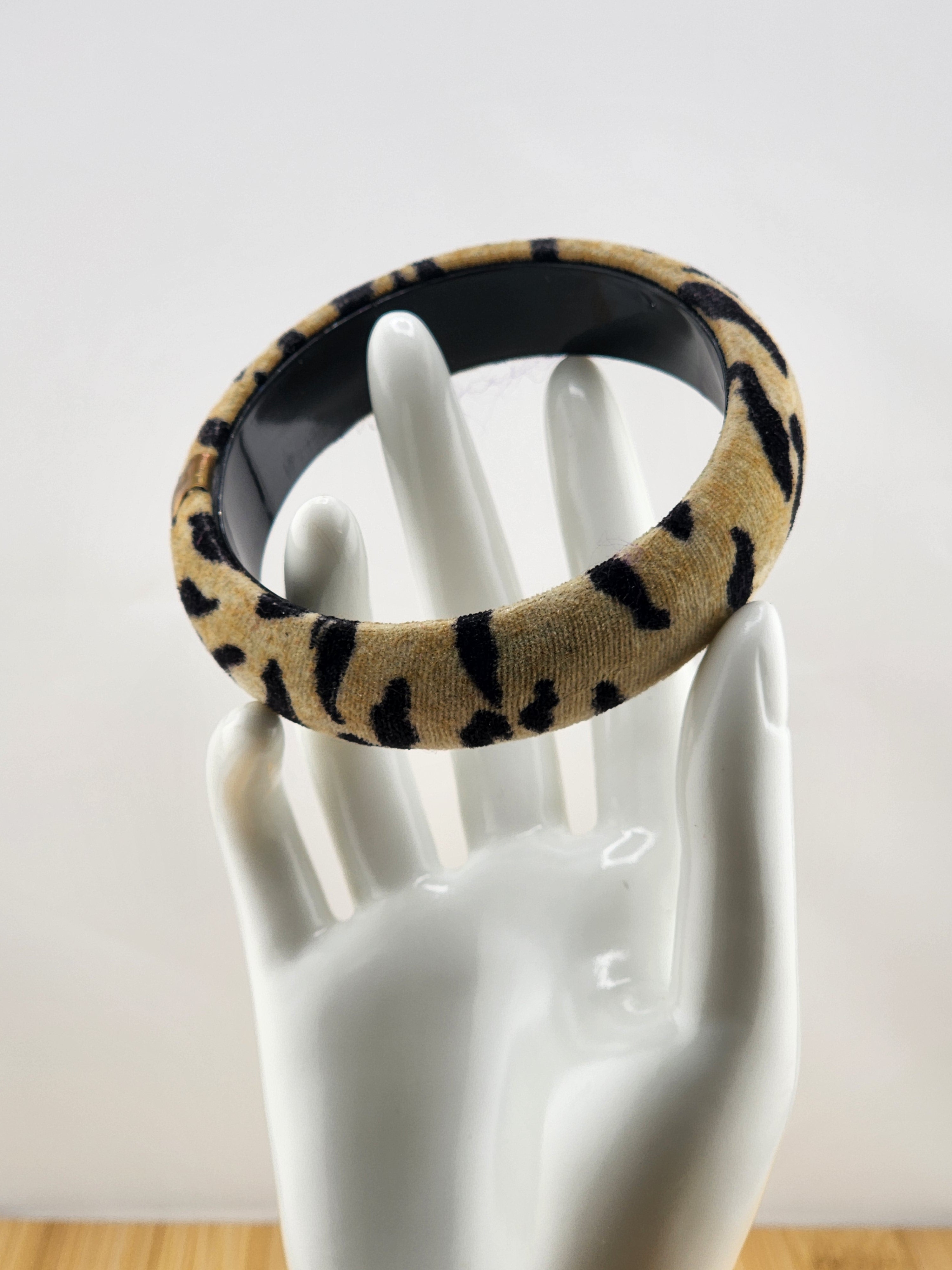 8in Leopard Print Padded Headband - Tan and Black 0520