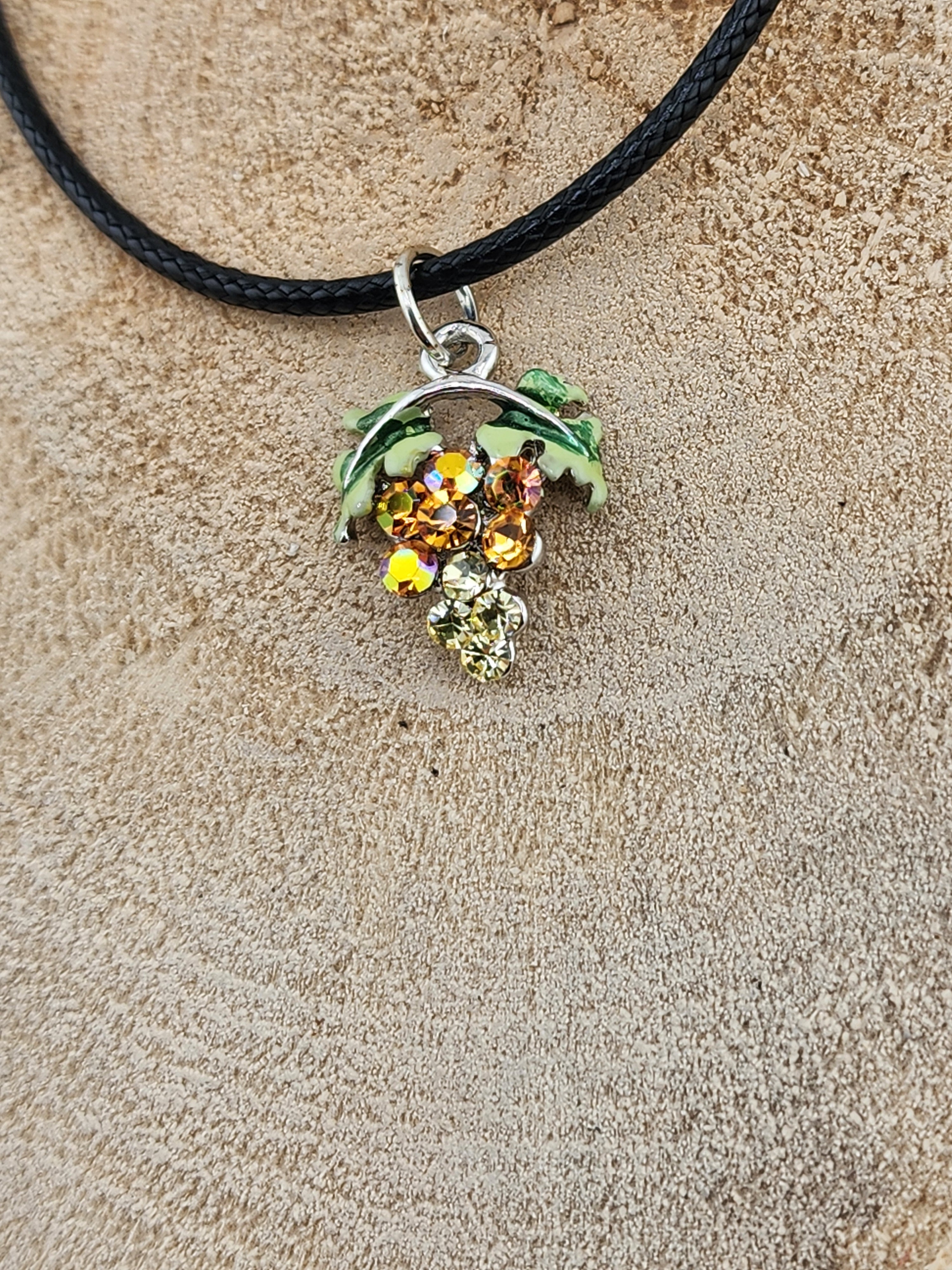 18in Adjustable Green Crystal Cluster Pendant Necklace - Women's Jewelry