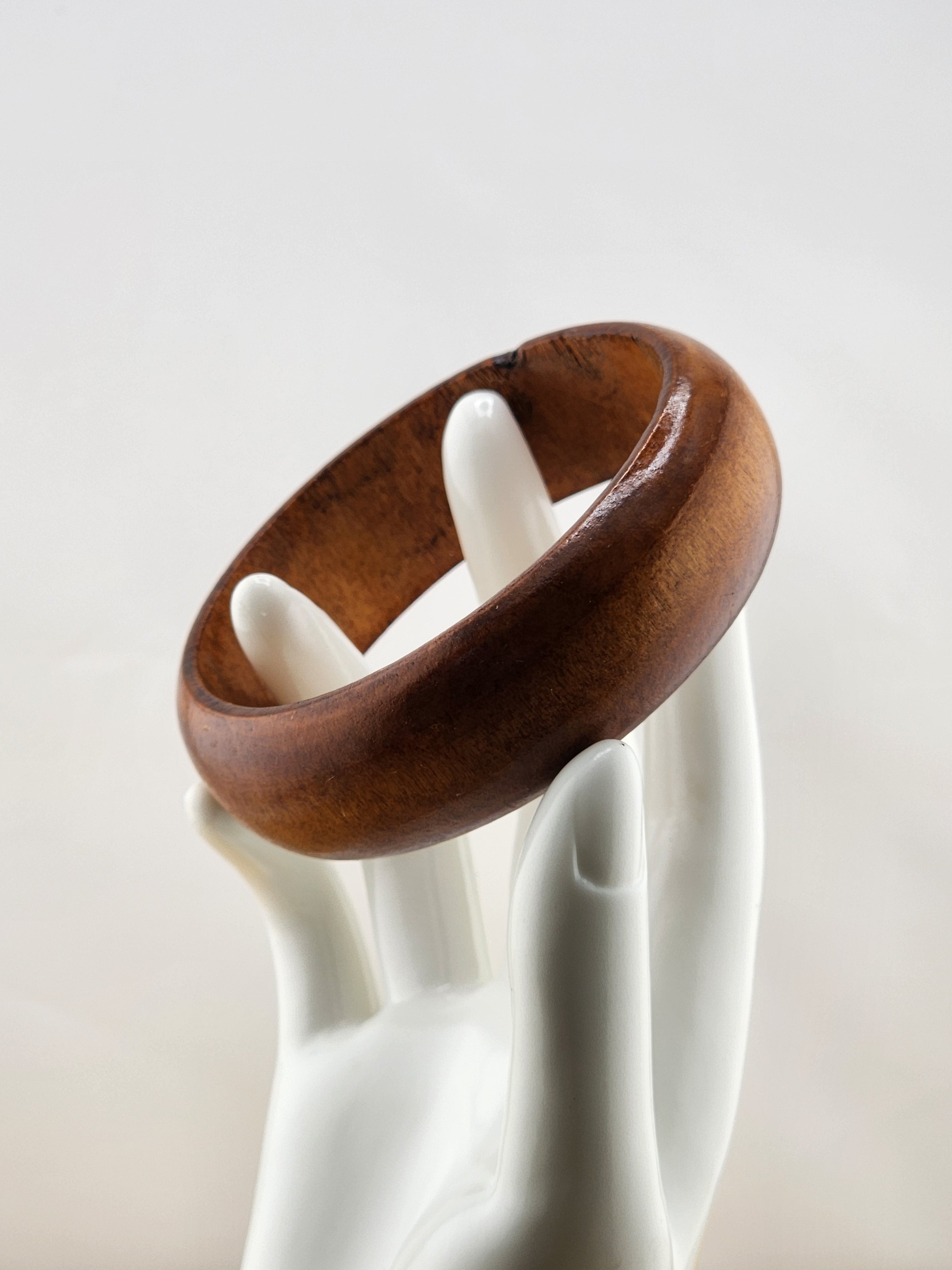 8in Wooden Bangle Bracelet — Brown 0519
