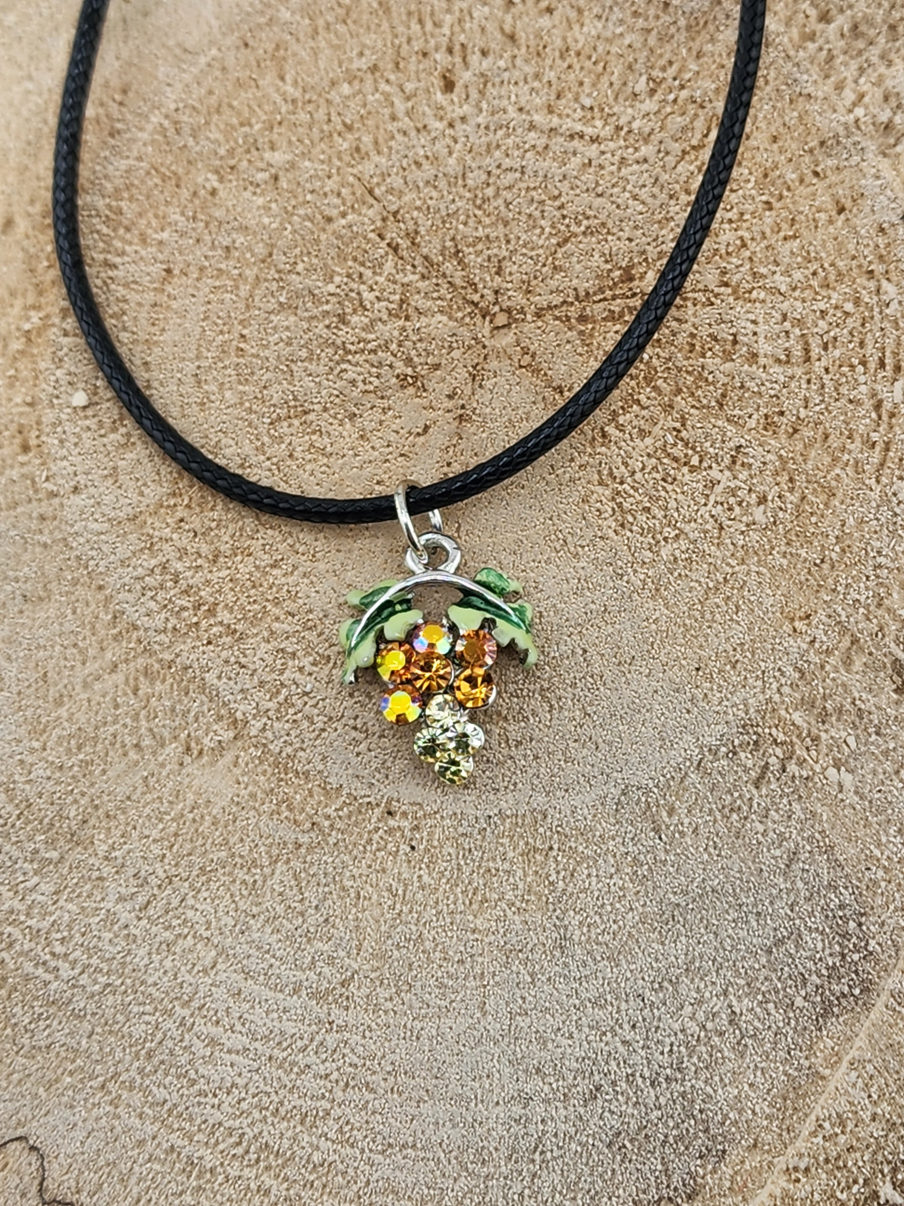 18in Adjustable Green Crystal Cluster Pendant Necklace - Women's Jewelry