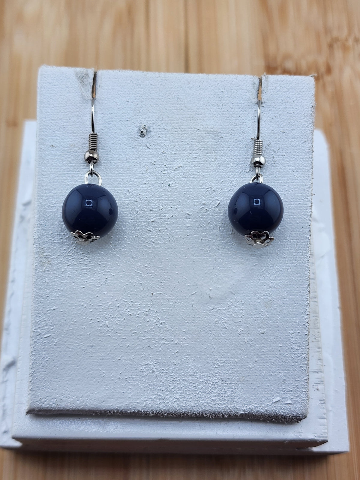Classic Navy Bead Drop Earrings - Women Jewelry 0628