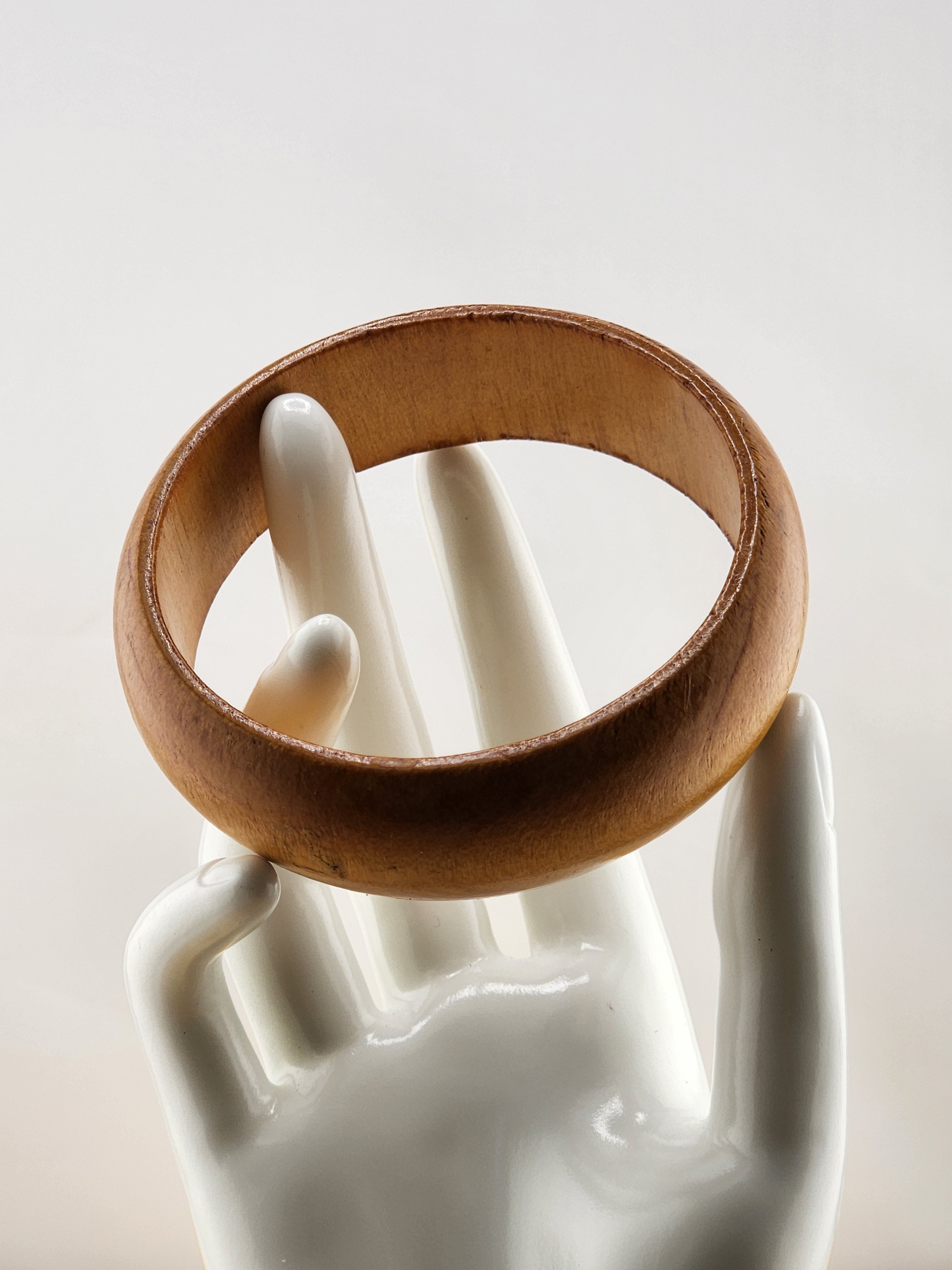 8in Wooden Bangle Bracelet — Brown 0518