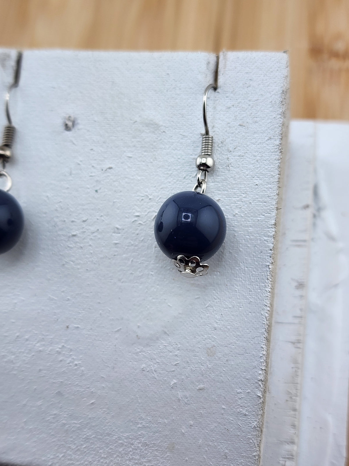 Classic Navy Bead Drop Earrings - Women Jewelry 0628