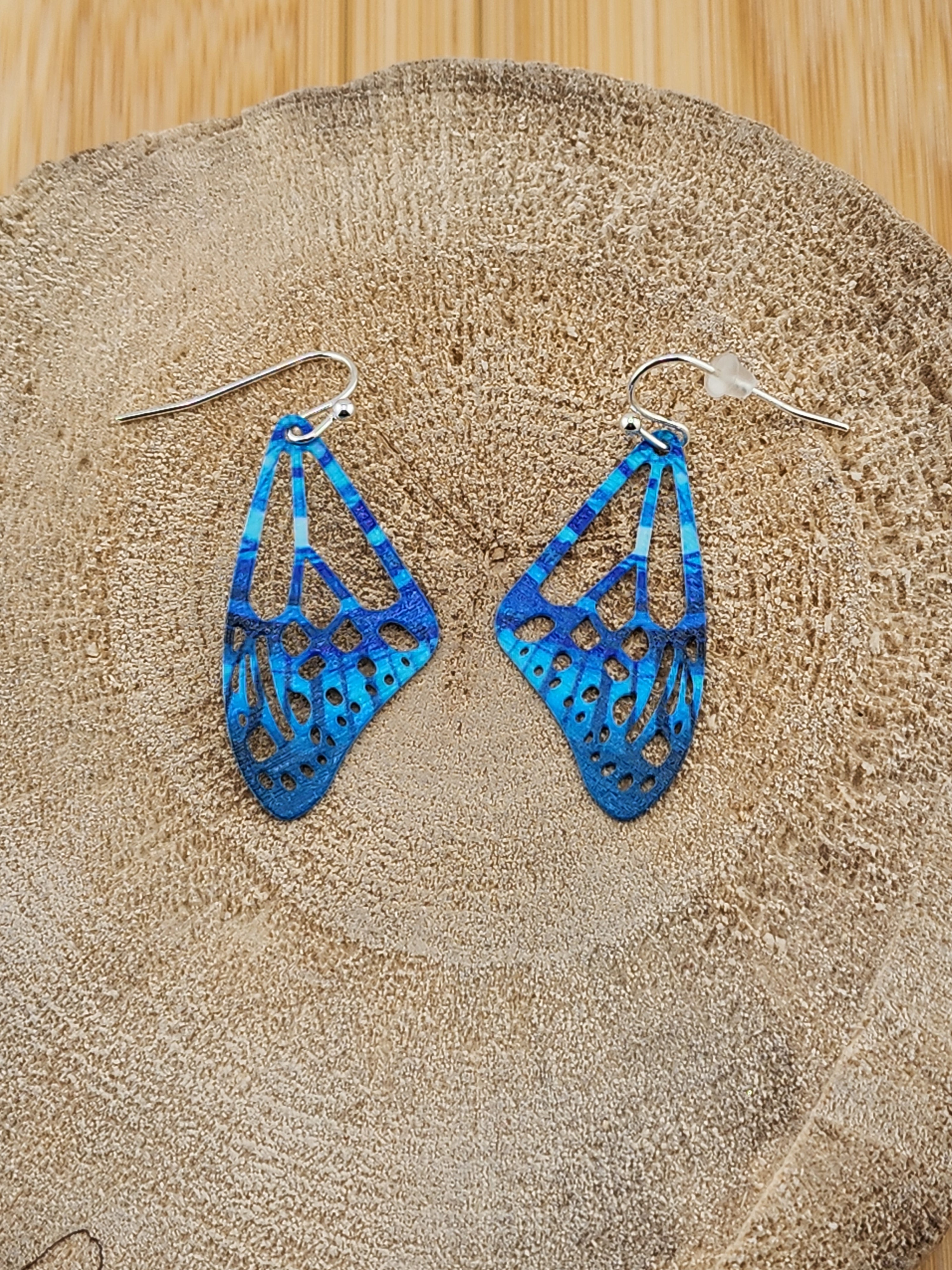 Blue Butterfly Wing Drop Earrings - Women Jewelry