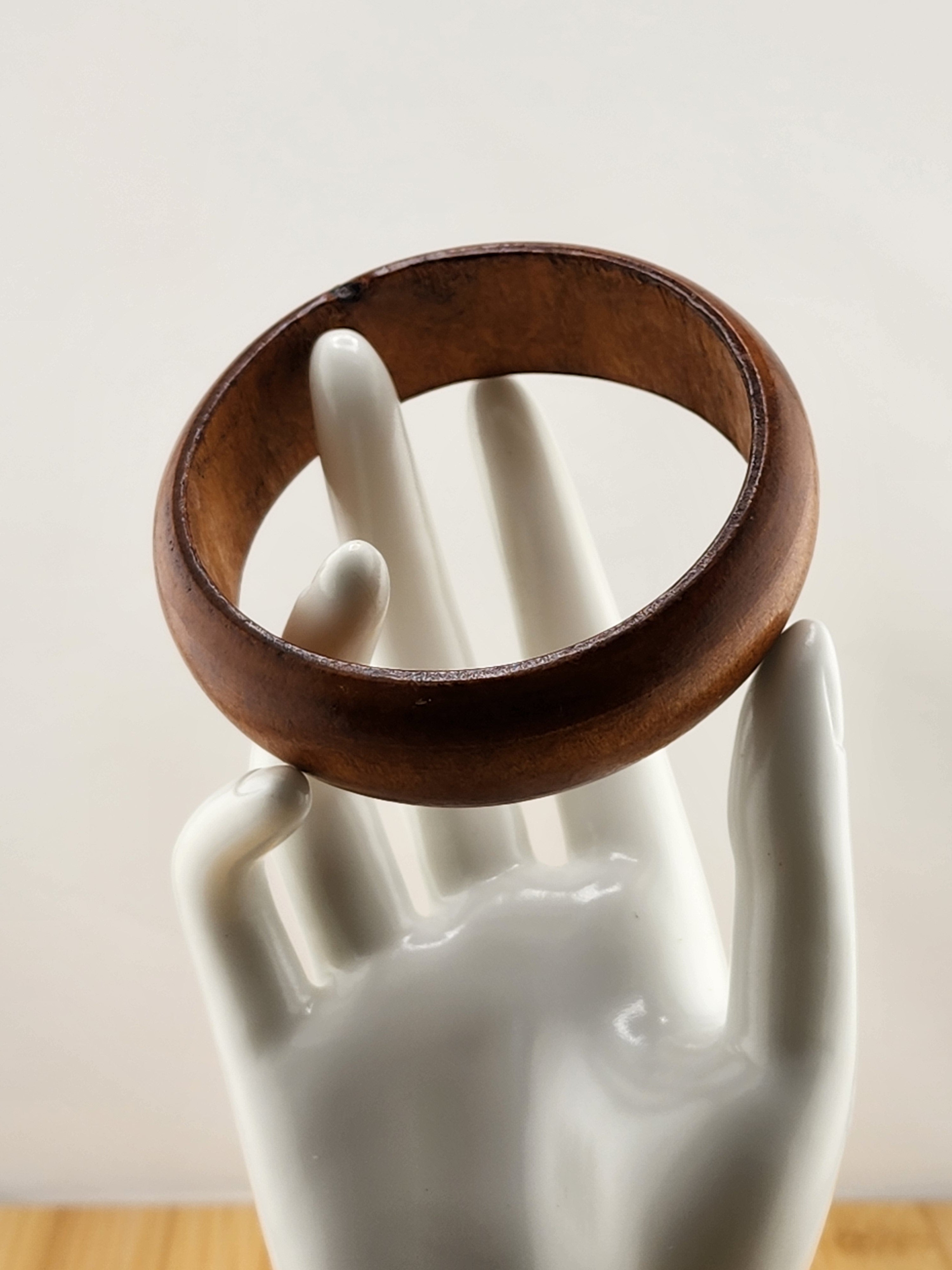 8in Wooden Bangle Bracelet — Brown 0519
